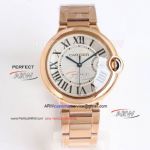 Replica TW Factory Cartier Ballon Bleu Watch Silver Textured Dial Rose Gold 